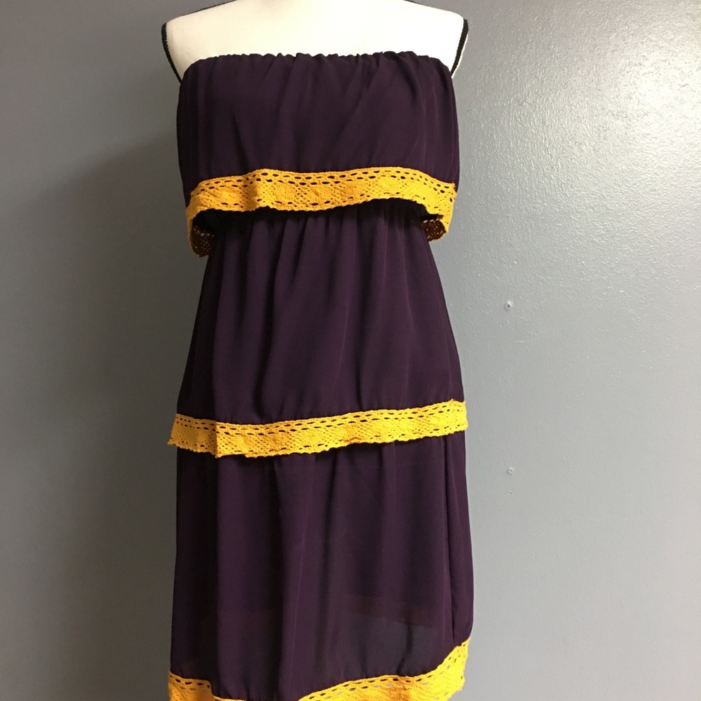 Strapless game day dress! LSU fans!
